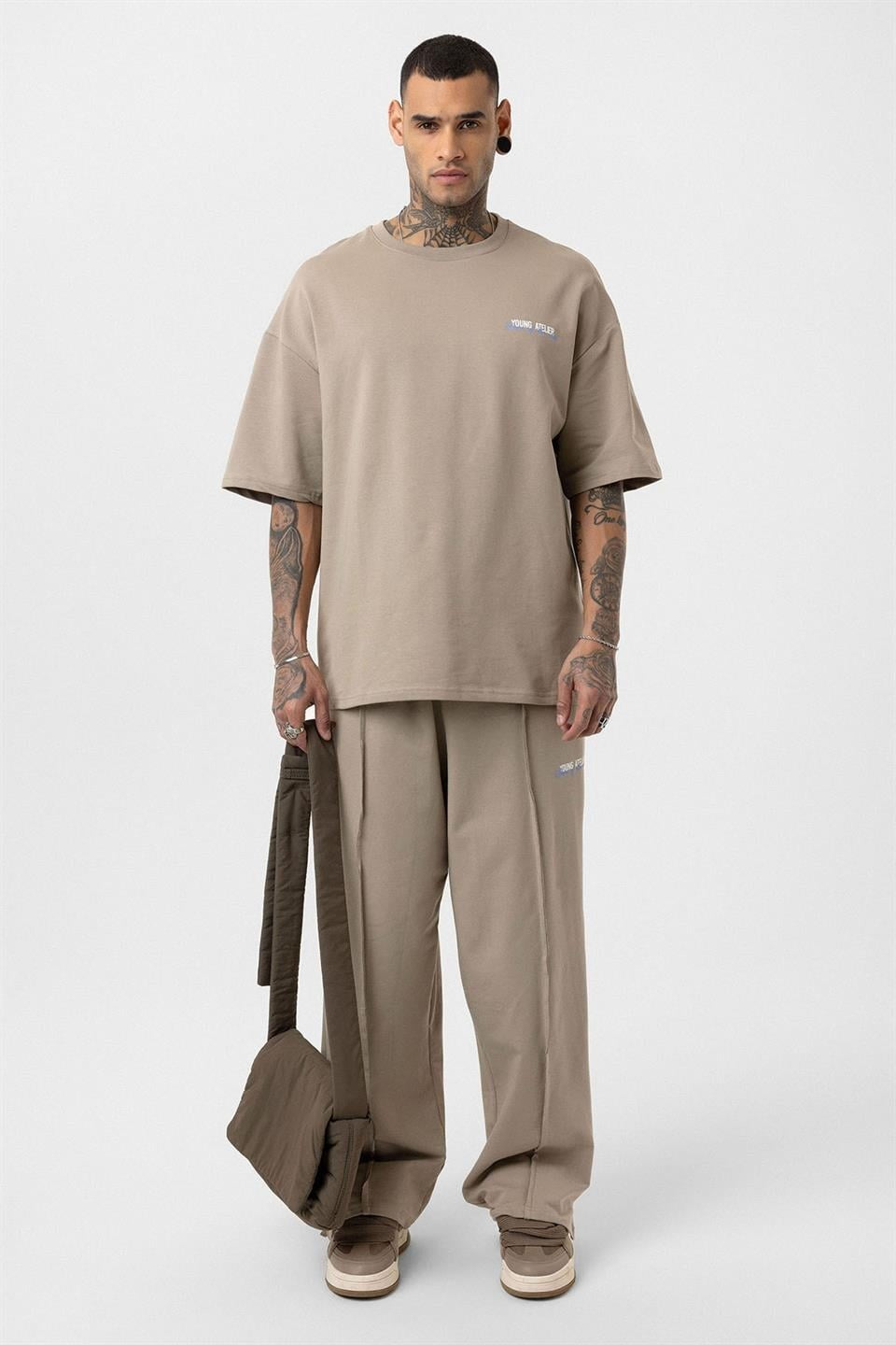 Oversized Sweatsuit Set with Slit Hem