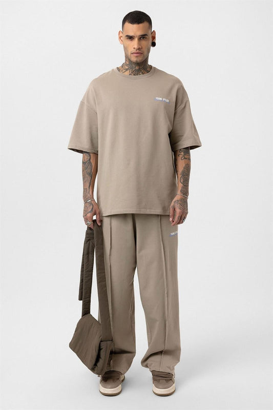 Oversized Sweatsuit Set with Slit Hem
