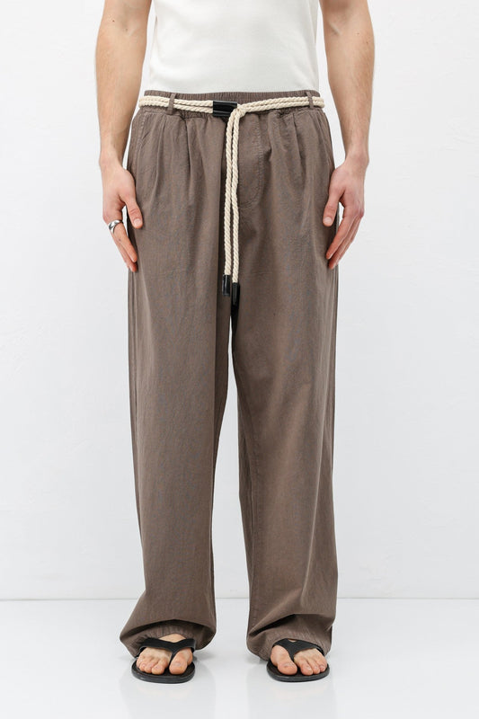 Oversized Linen Pants with Detailed Belt