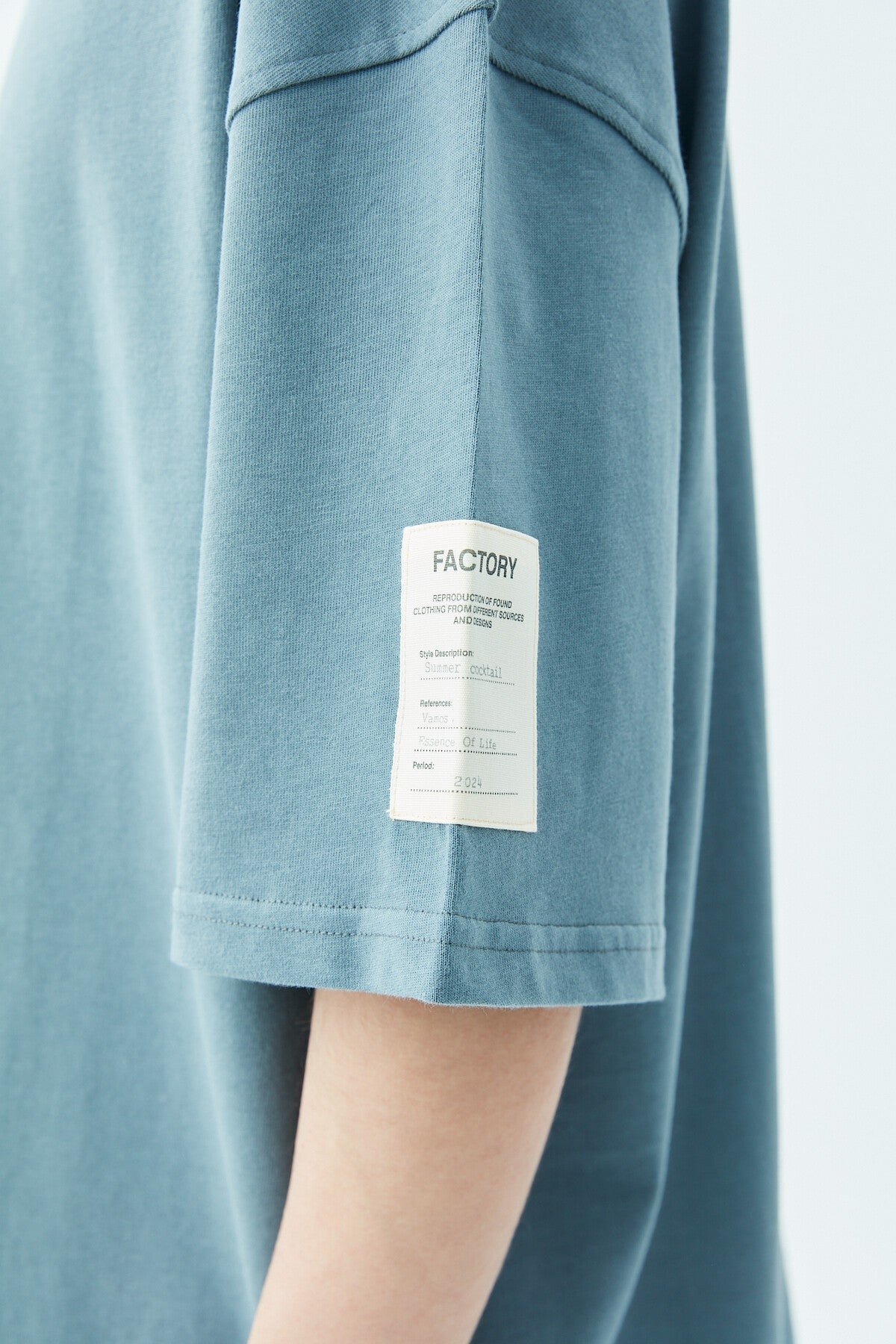 Oversized T-Shirt with Fisherman's Collar and Label Detail
