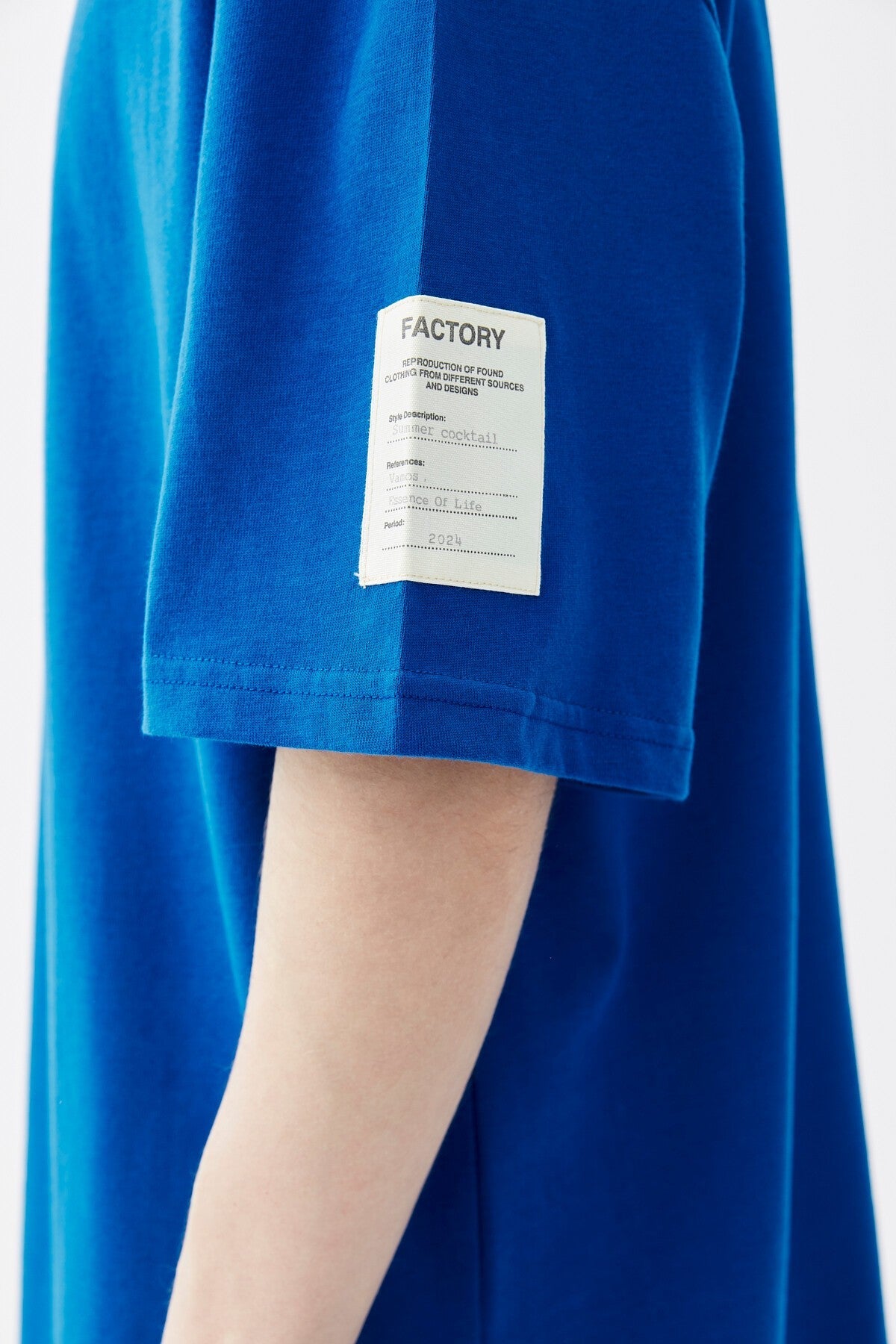 Oversized T-Shirt with Fisherman's Collar and Label Detail