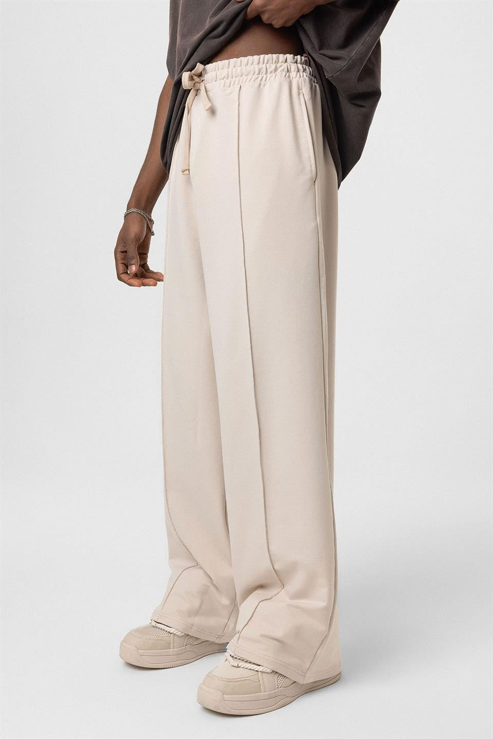 Oversized Sweatpants with Stitching Details