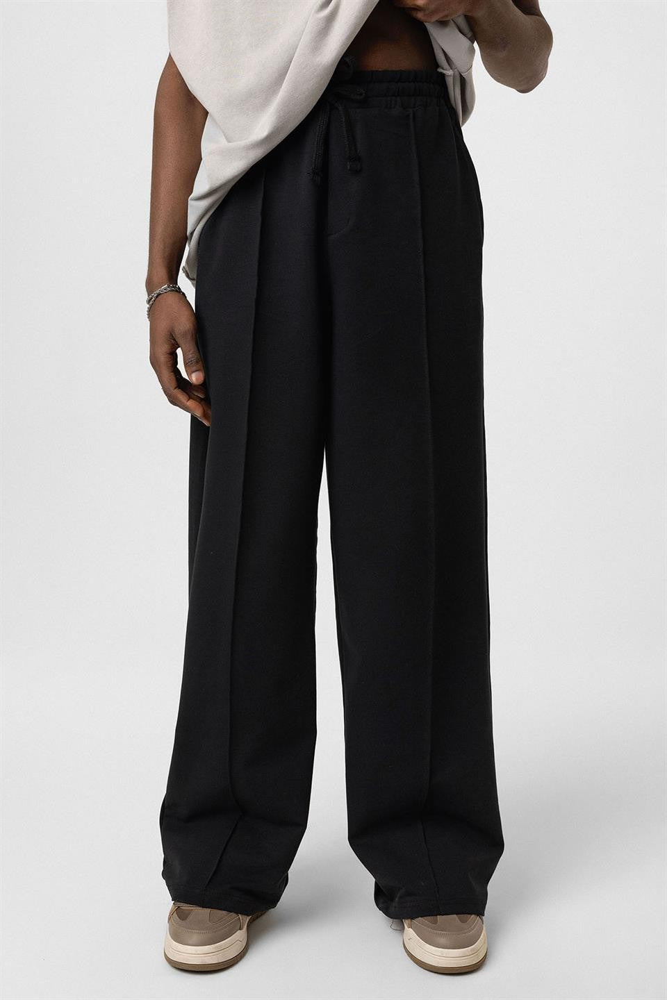 Oversized Sweatpants with Stitching Details