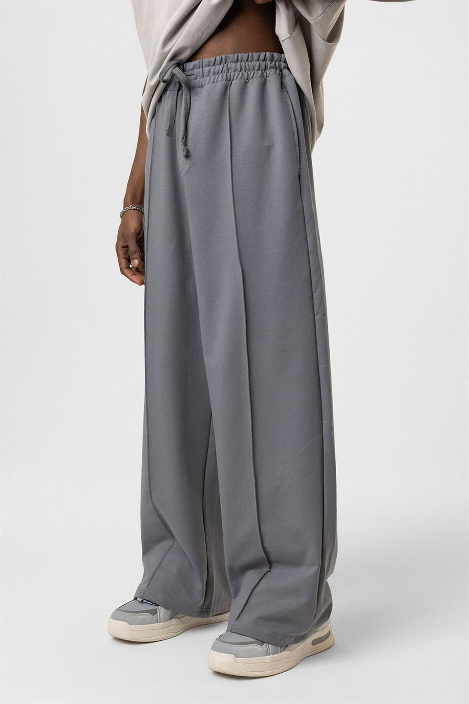 Oversized Sweatpants with Stitching Details