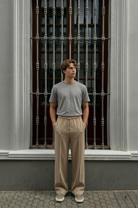 Oversized Sweatpants with Stitching Details