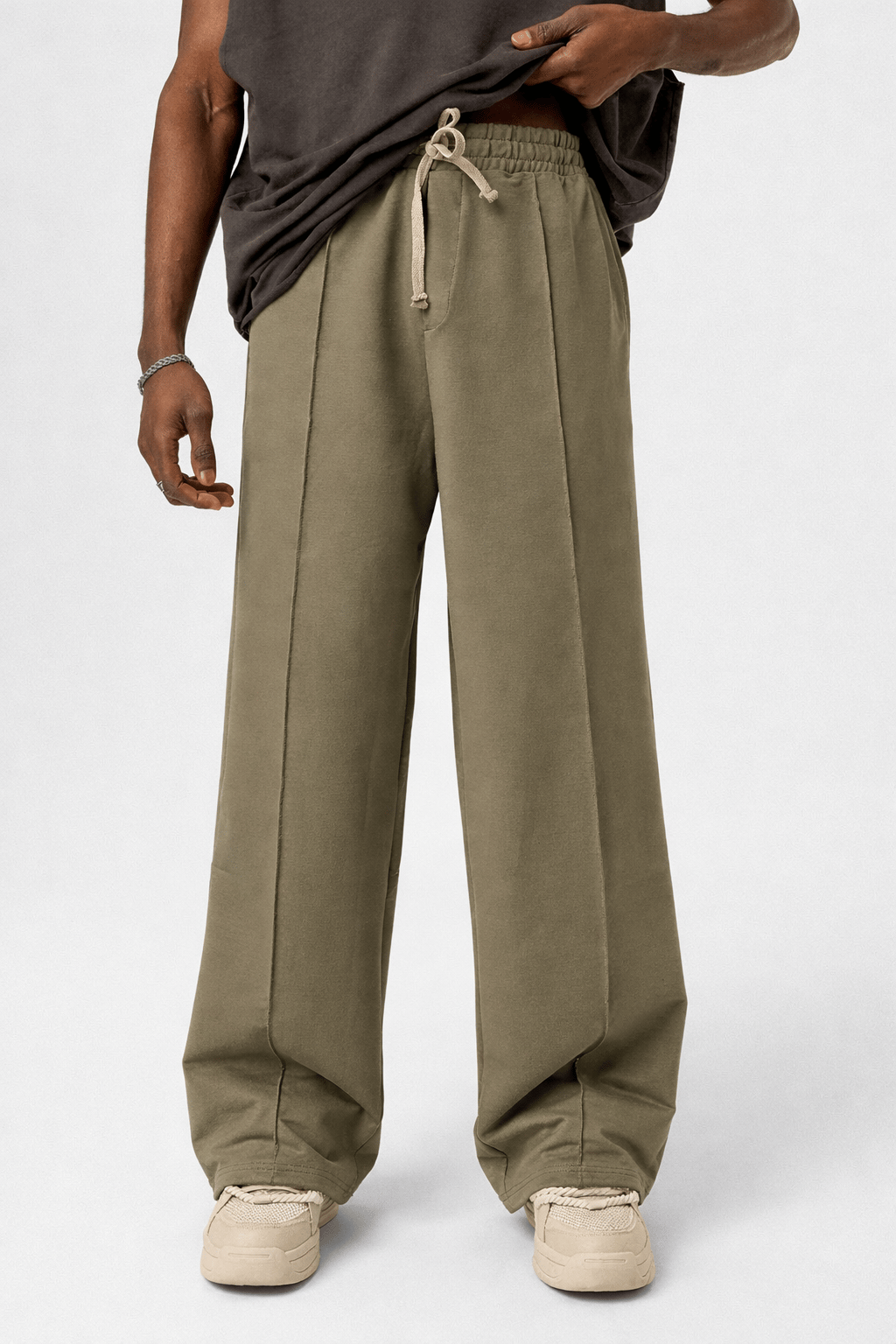 Oversized Sweatpants with Stitching Details