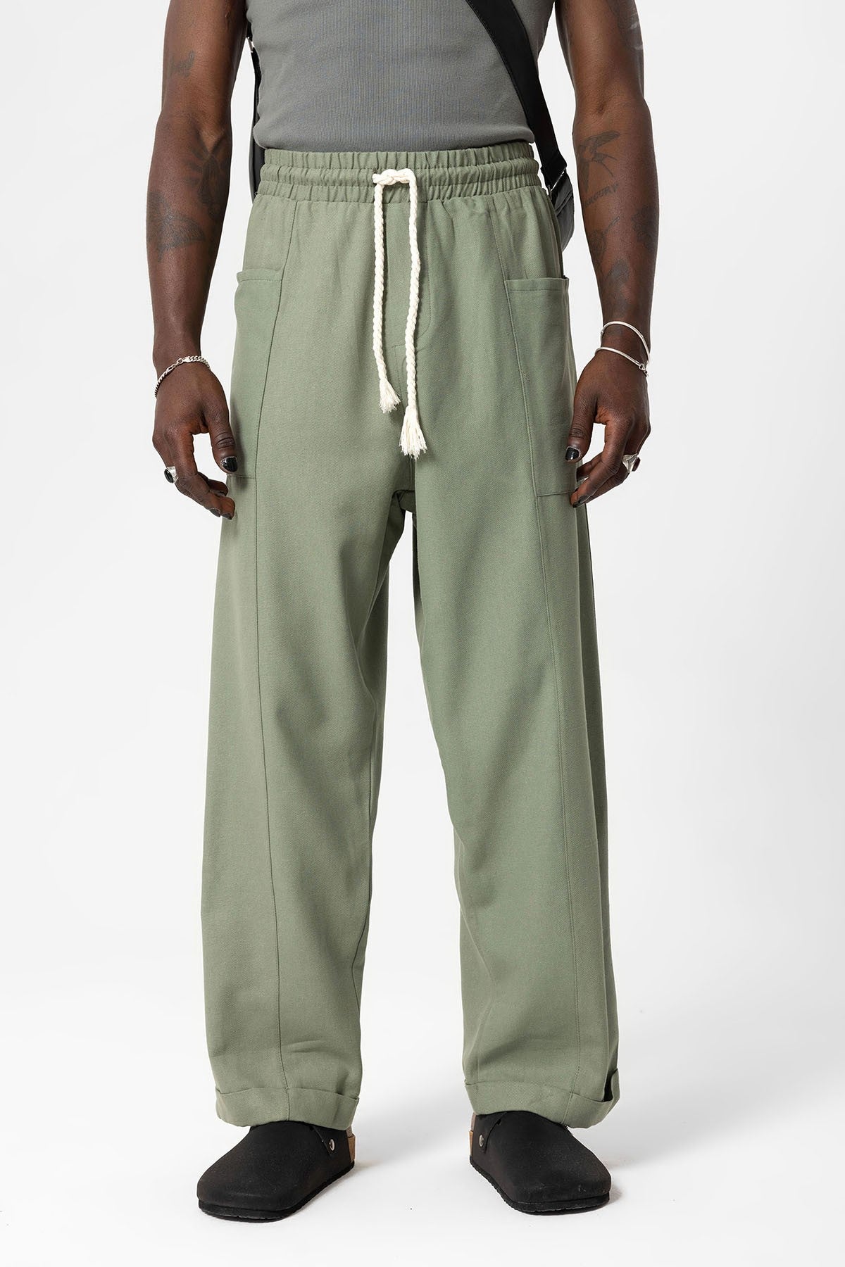 Baggy Linen Pants with Side Pockets
