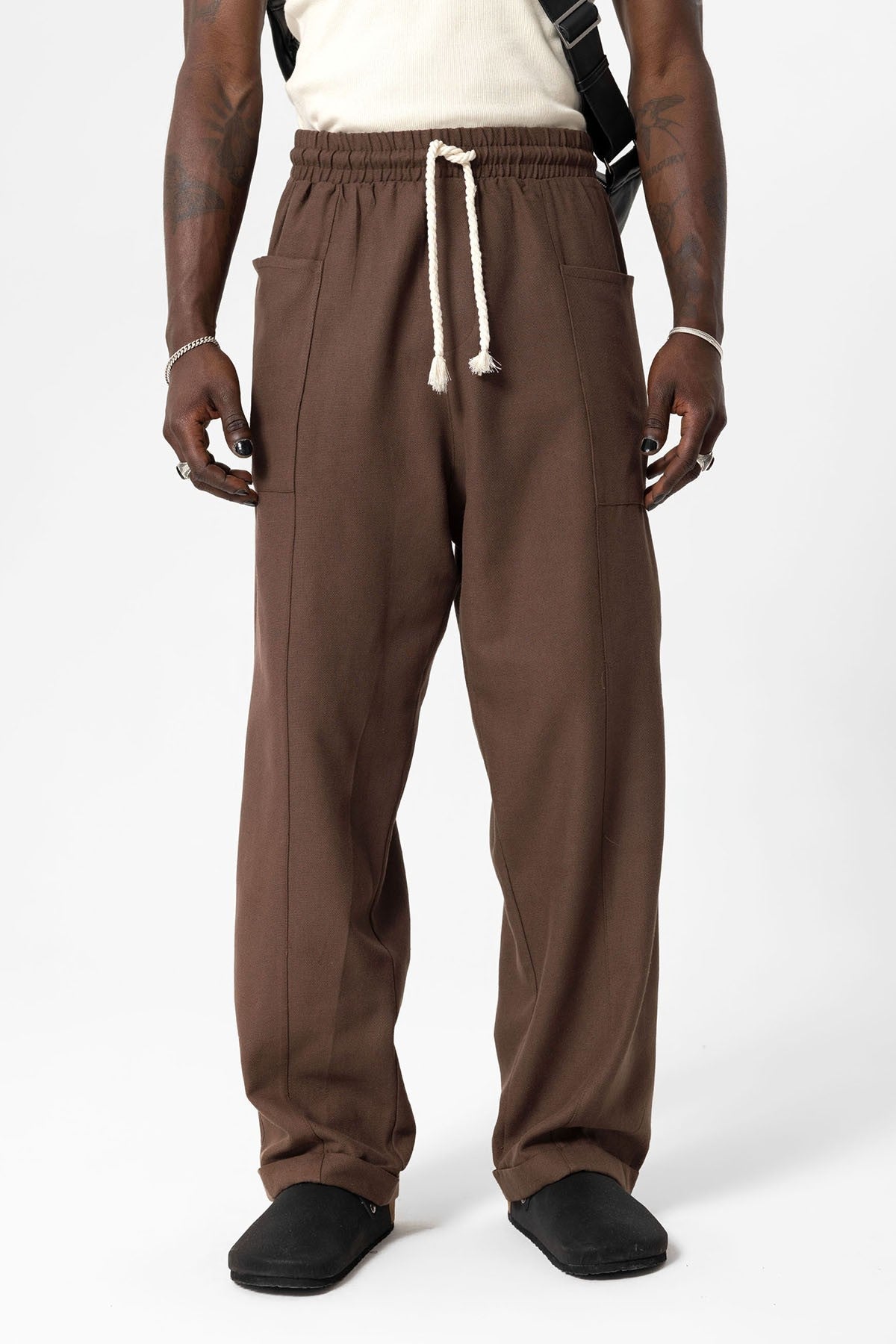 Baggy Linen Pants with Side Pockets