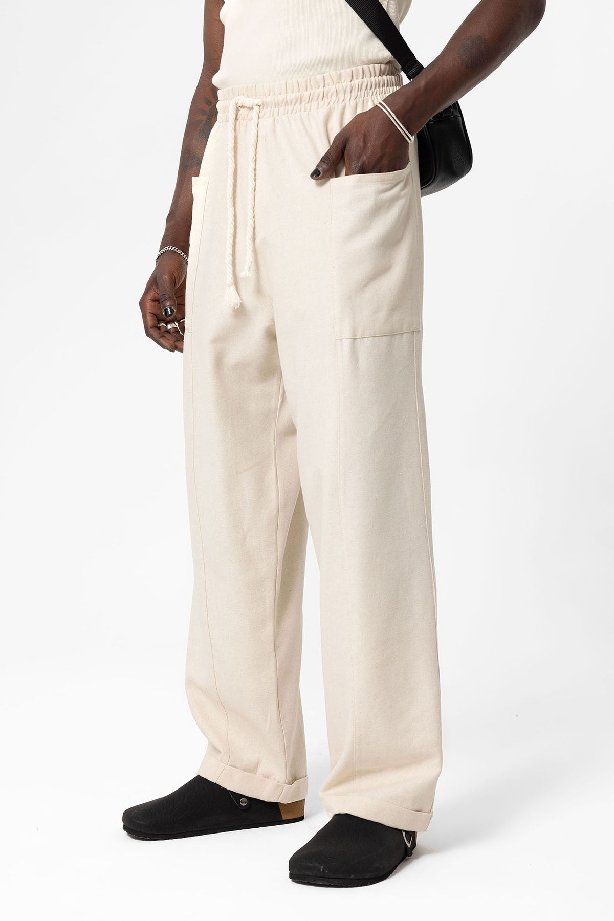 Baggy Linen Pants with Side Pockets