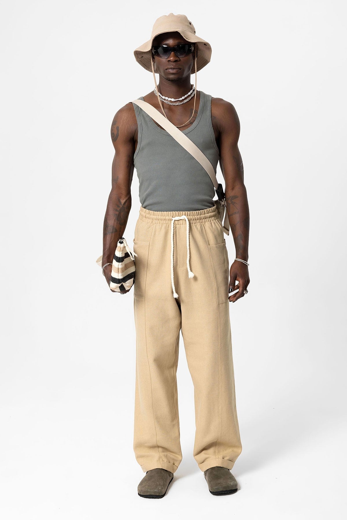 Baggy Linen Pants with Side Pockets