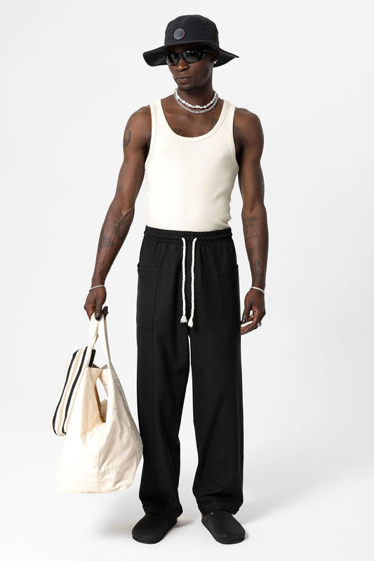 Baggy Linen Pants with Side Pockets