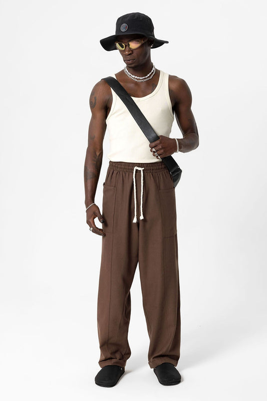 Baggy Linen Pants with Side Pockets