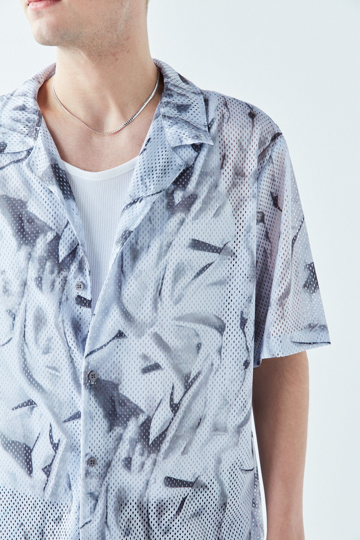 Patterned, Ribbed Oversized Shirt