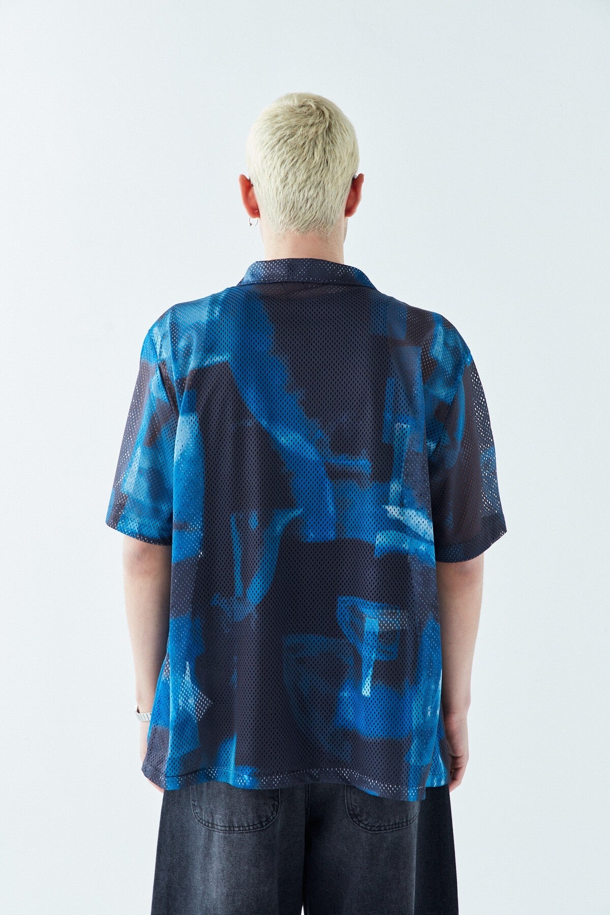 Patterned, Ribbed Oversized Shirt