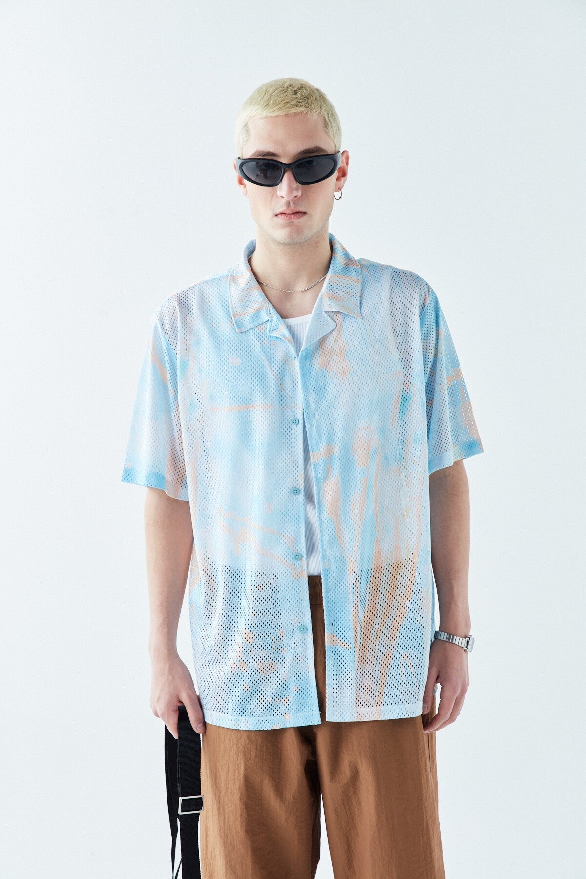 Patterned, Ribbed Oversized Shirt