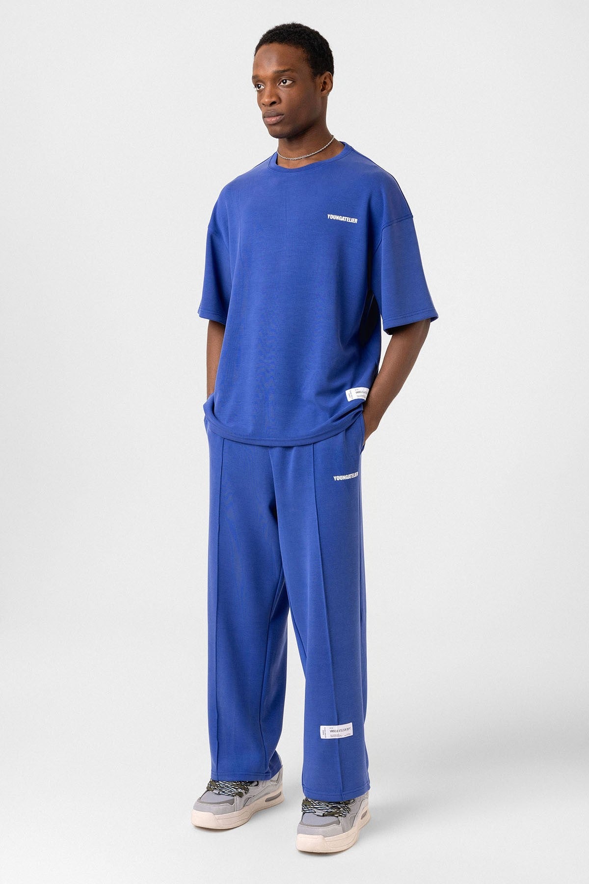 Label: Detailed Oversized Modal Fabric Sweatsuit Set