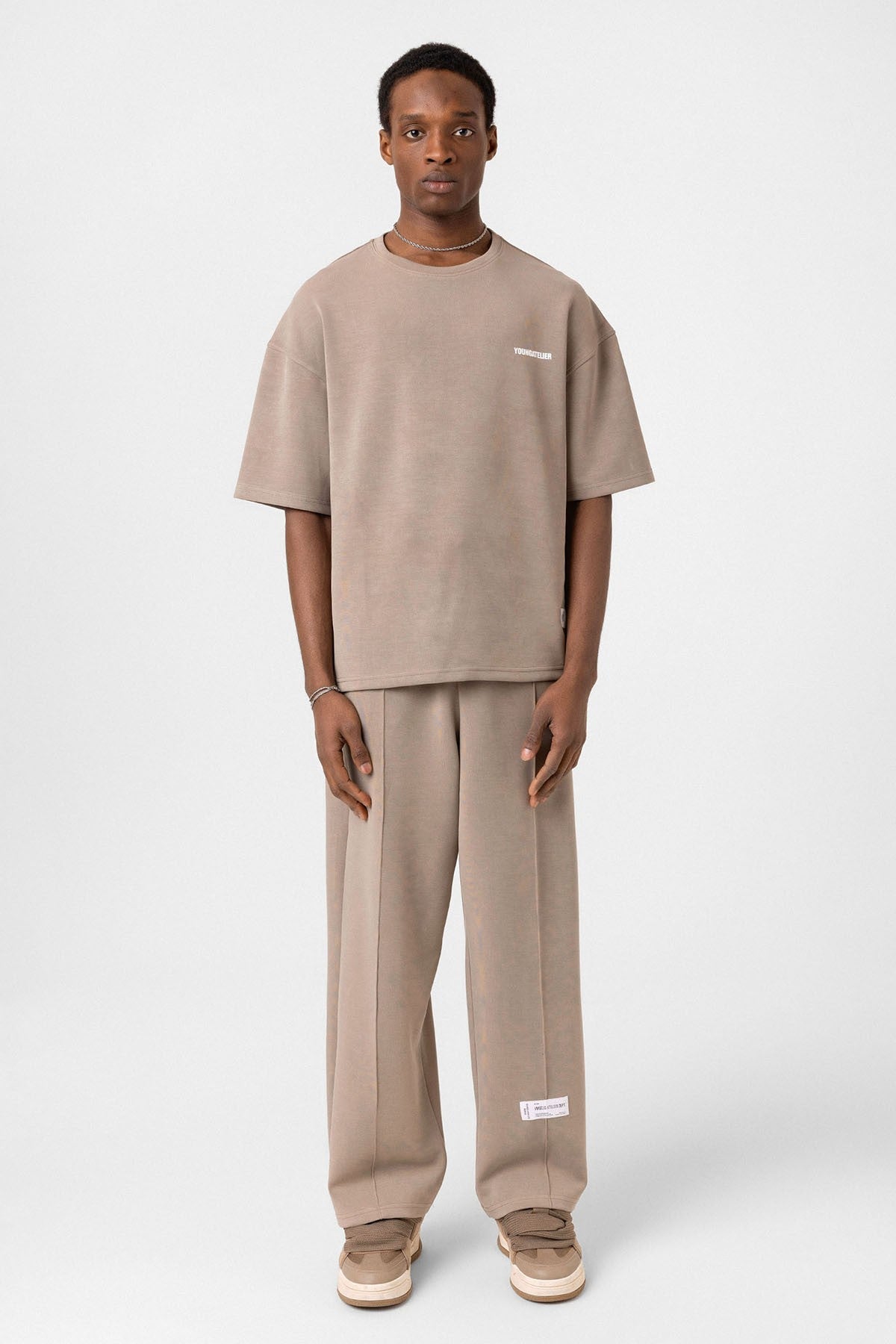 Label: Detailed Oversized Modal Fabric Sweatsuit Set