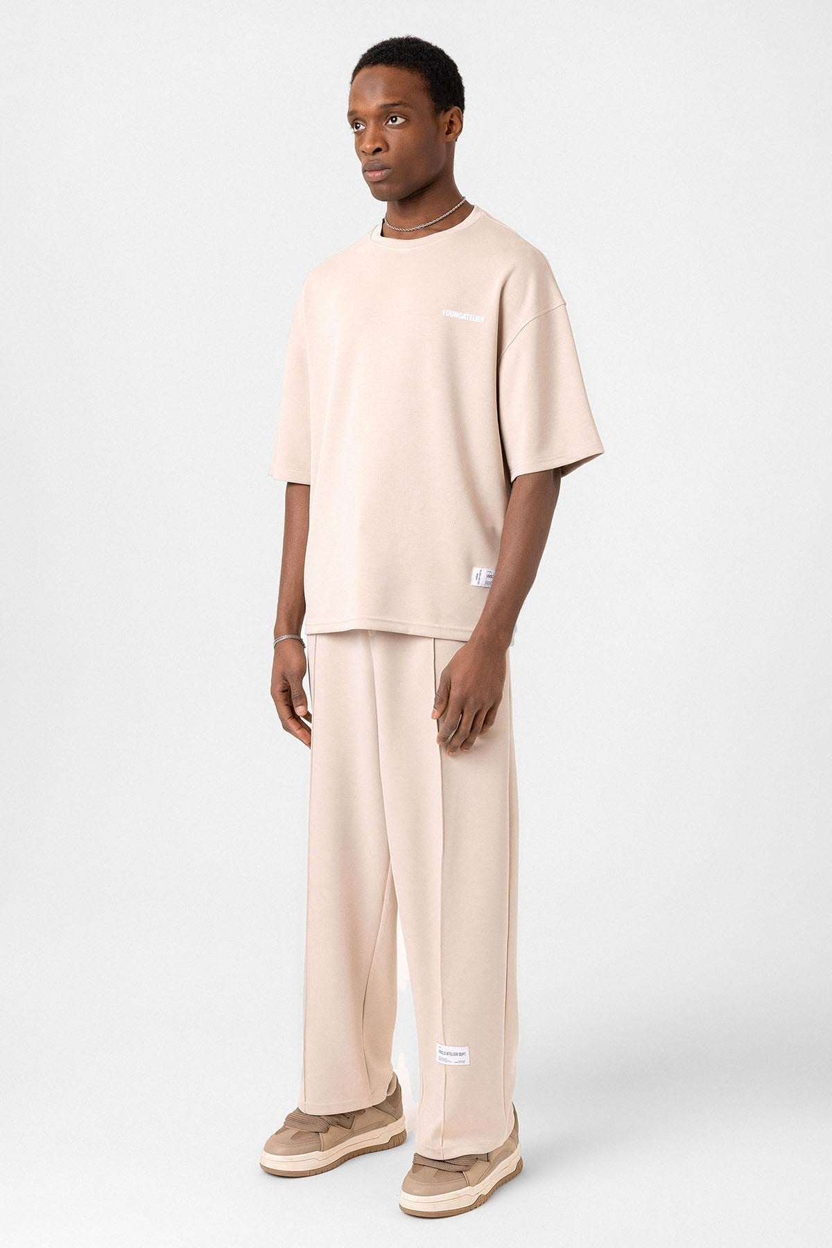 Label: Detailed Oversized Modal Fabric Sweatsuit Set