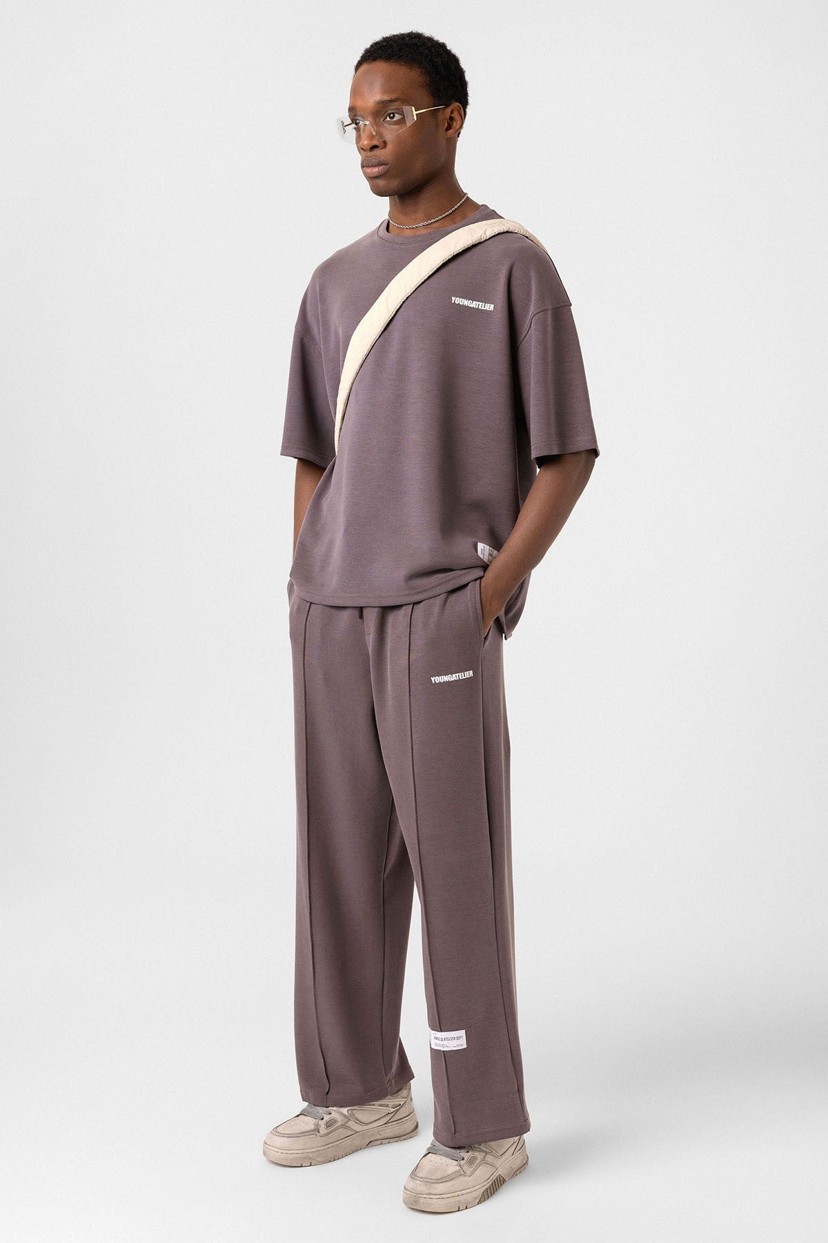 Label: Detailed Oversized Modal Fabric Sweatsuit Set