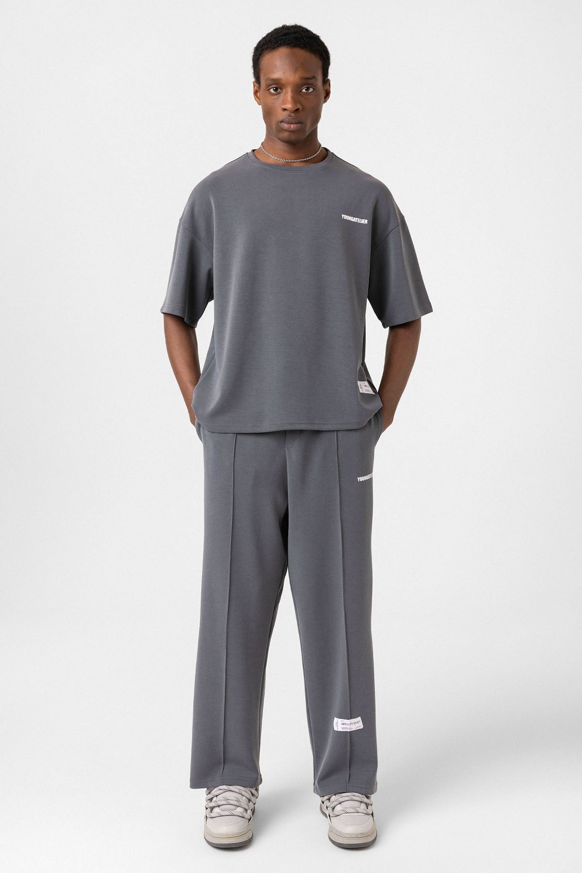 Label: Detailed Oversized Modal Fabric Sweatsuit Set
