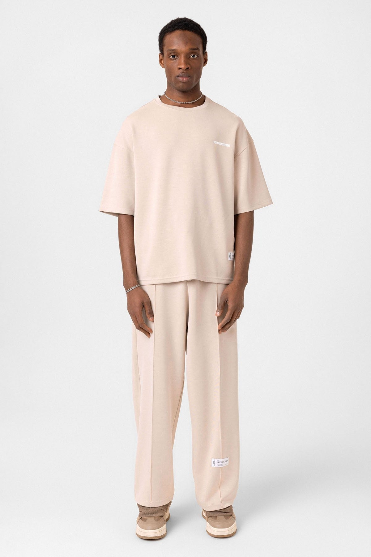 Label: Detailed Oversized Modal Fabric Sweatsuit Set