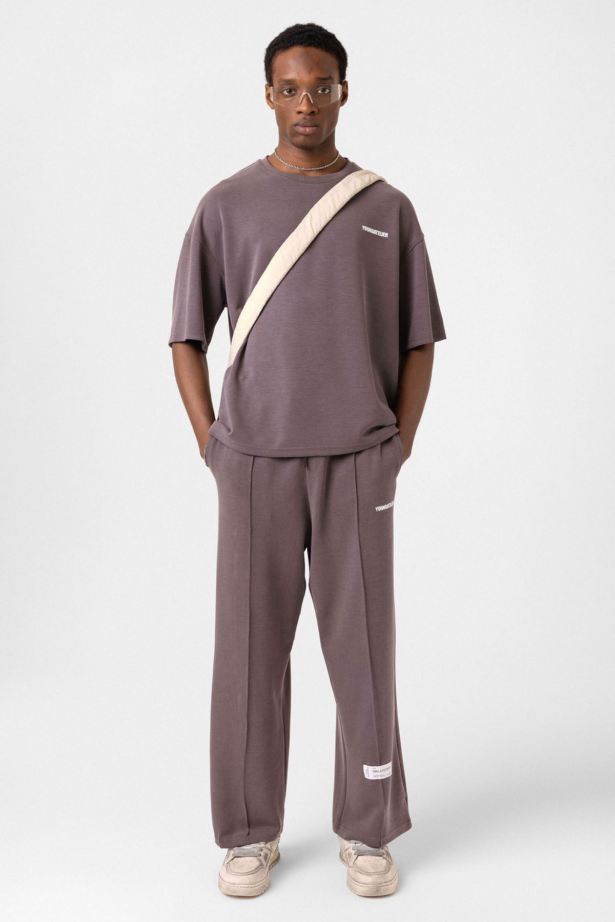 Label: Detailed Oversized Modal Fabric Sweatsuit Set
