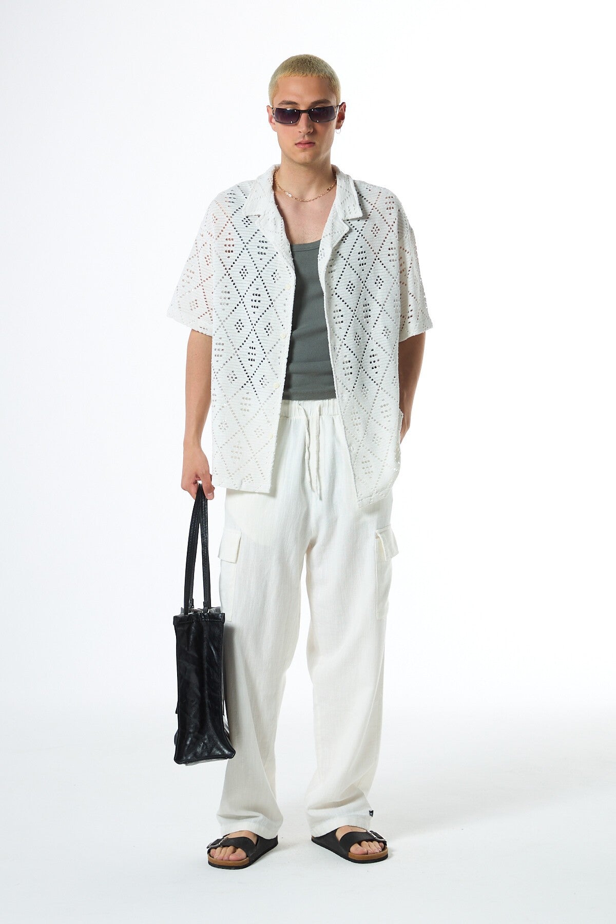 Oversized Short-Sleeve Knit Shirt