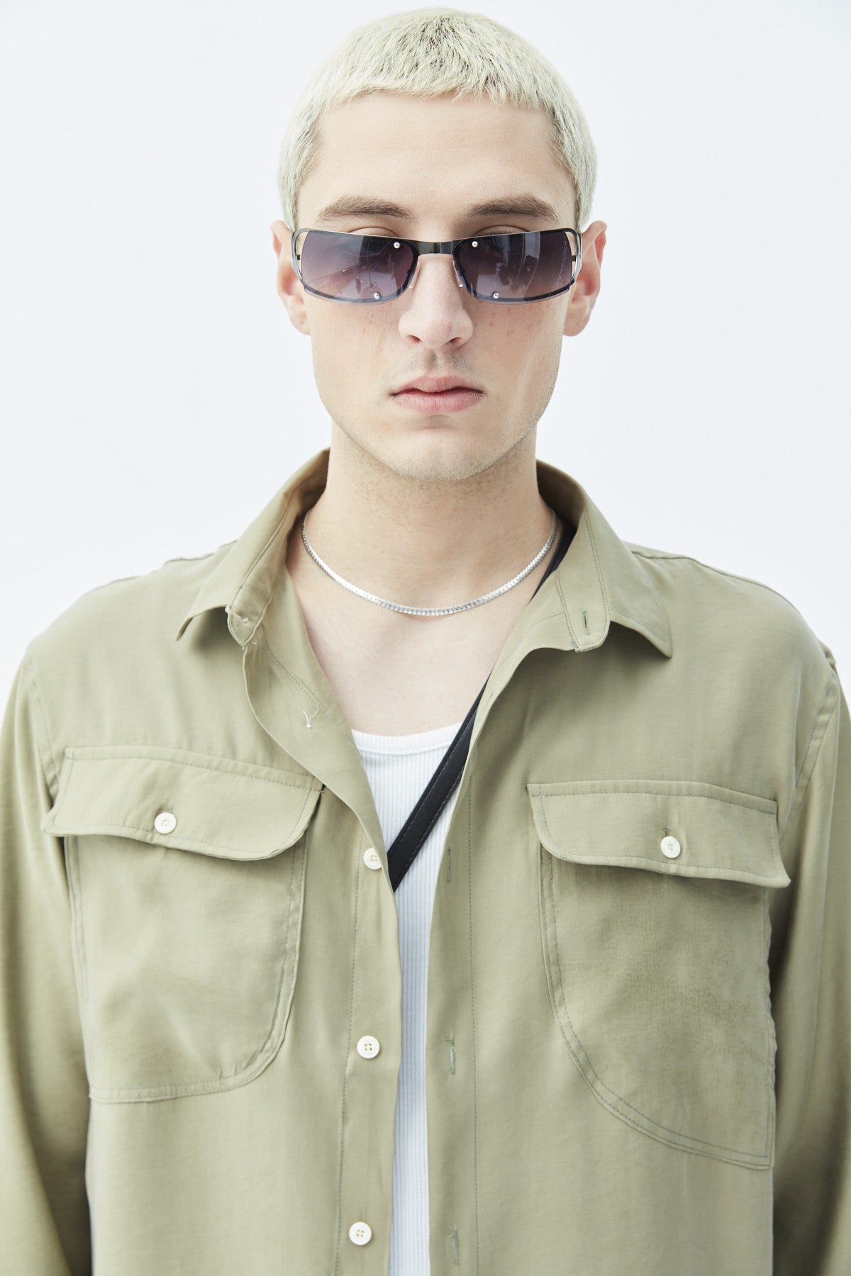 Long-Sleeve Modal Shirt with Double Pockets