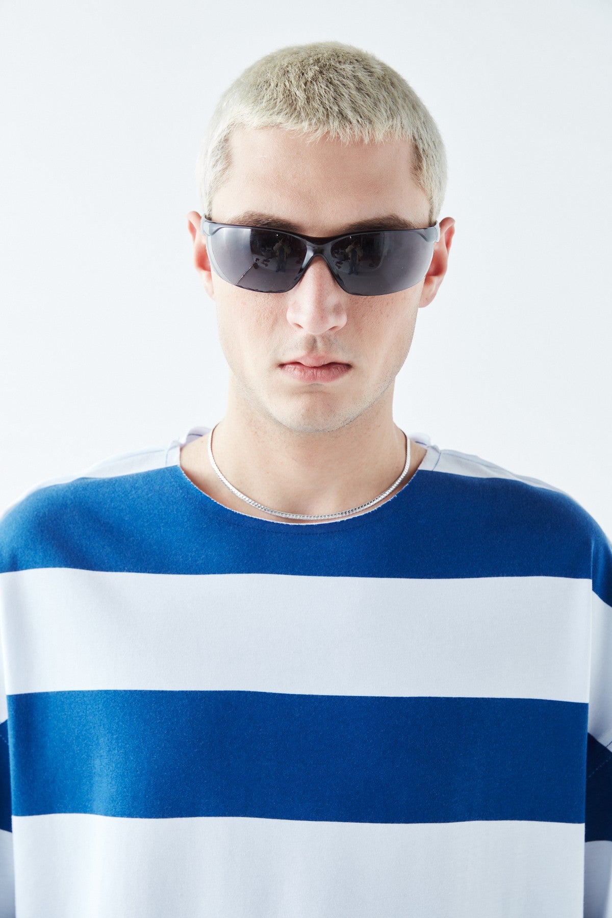 Oversized 100% Cotton T-Shirt with Digital Print Stripes