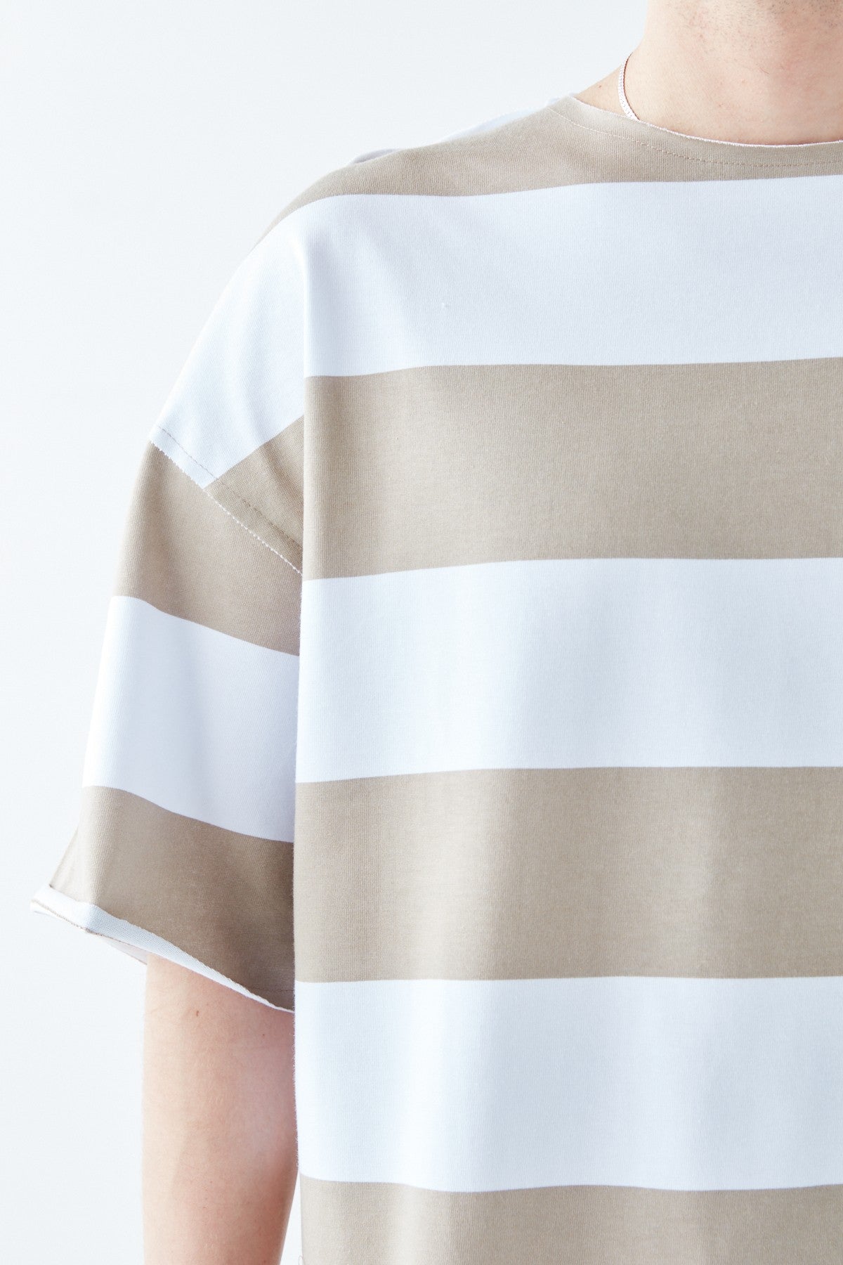 Oversized 100% Cotton T-Shirt with Digital Print Stripes