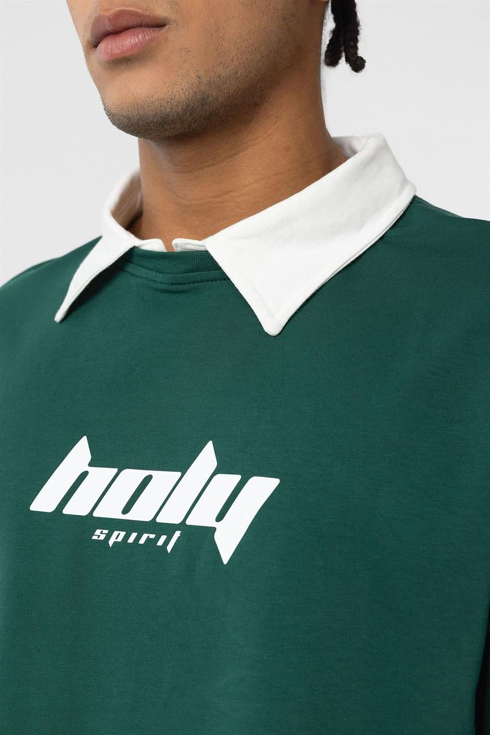 Oversized Printed T-Shirt with a Polo Collar