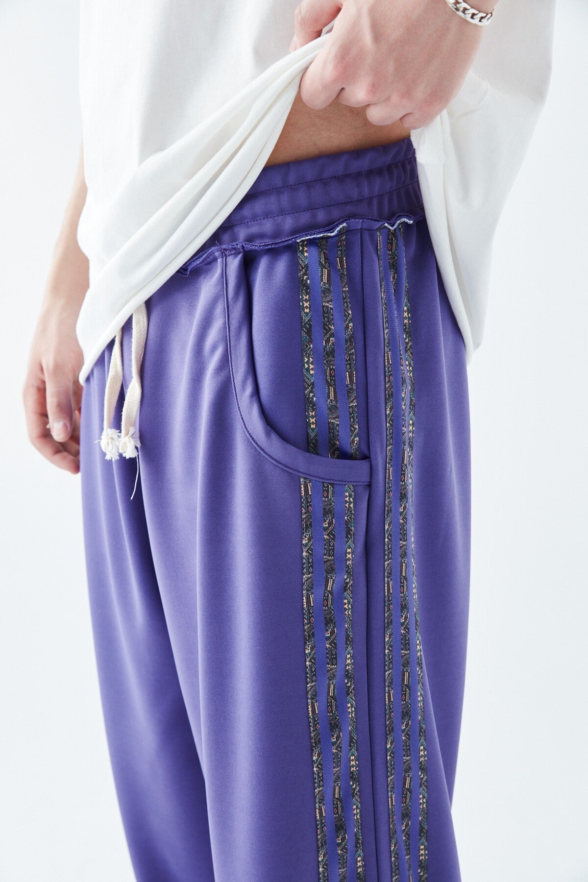 Baggy Sweatpants with Striped Details