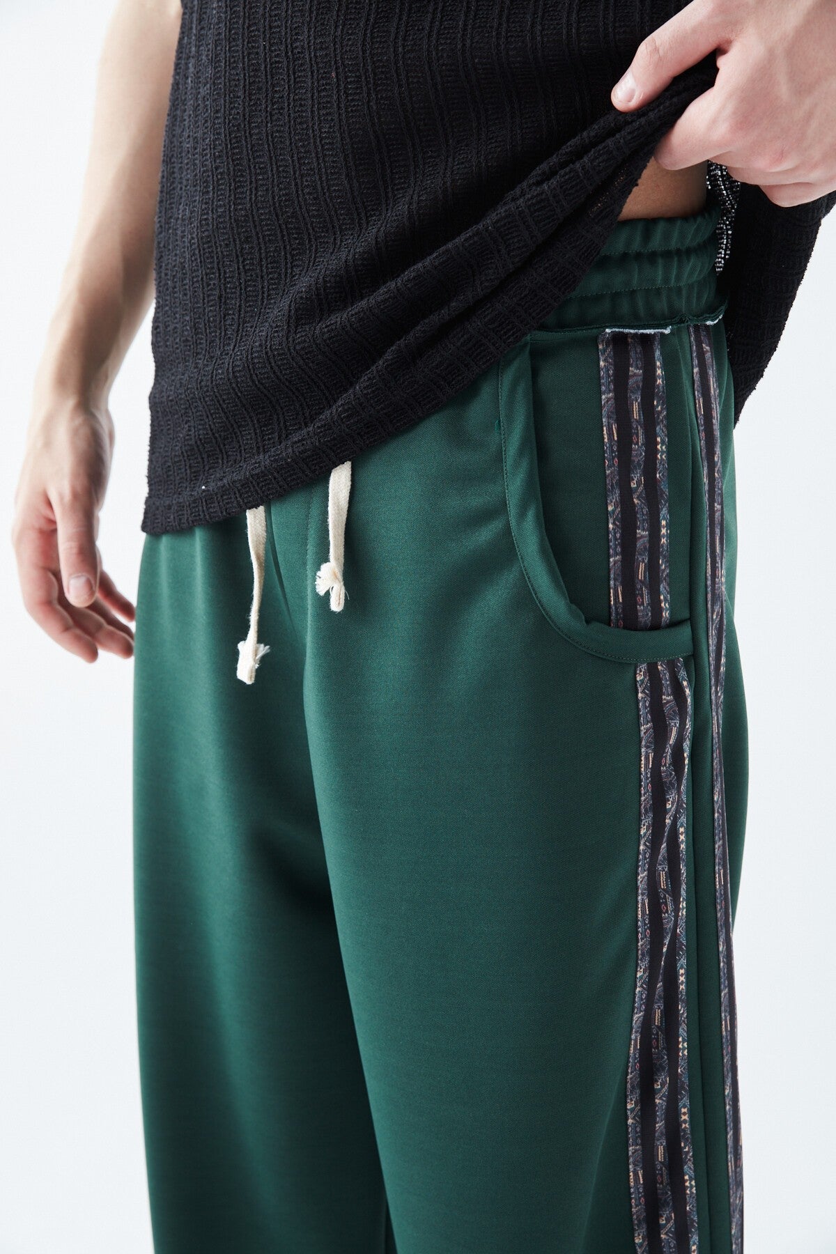 Baggy Sweatpants with Striped Details