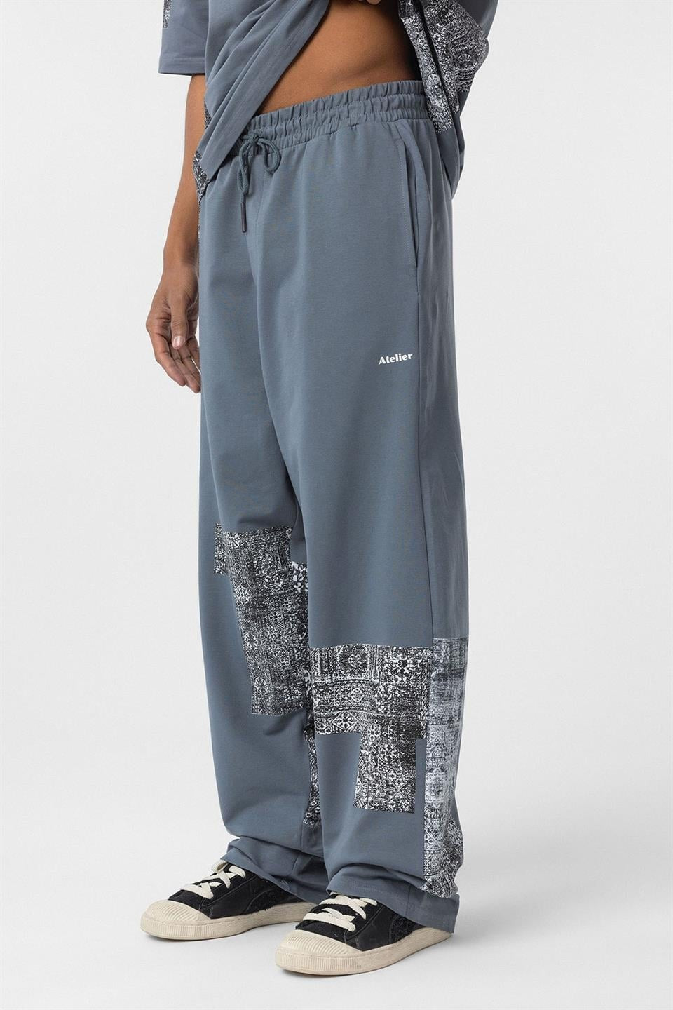 Oversized Sweatsuit Set with Ethnic Patterns