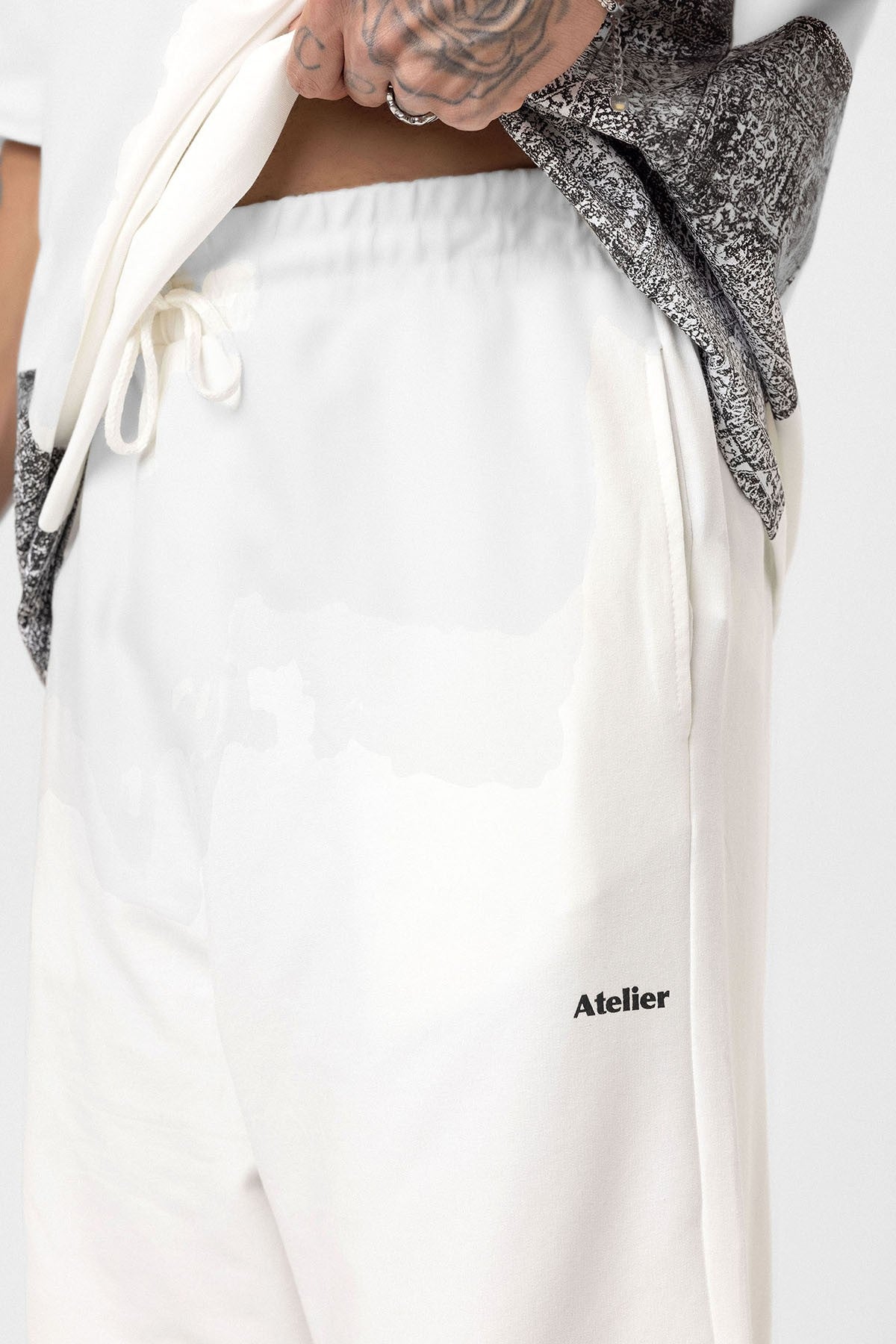Oversized Sweatsuit Set with Ethnic Patterns
