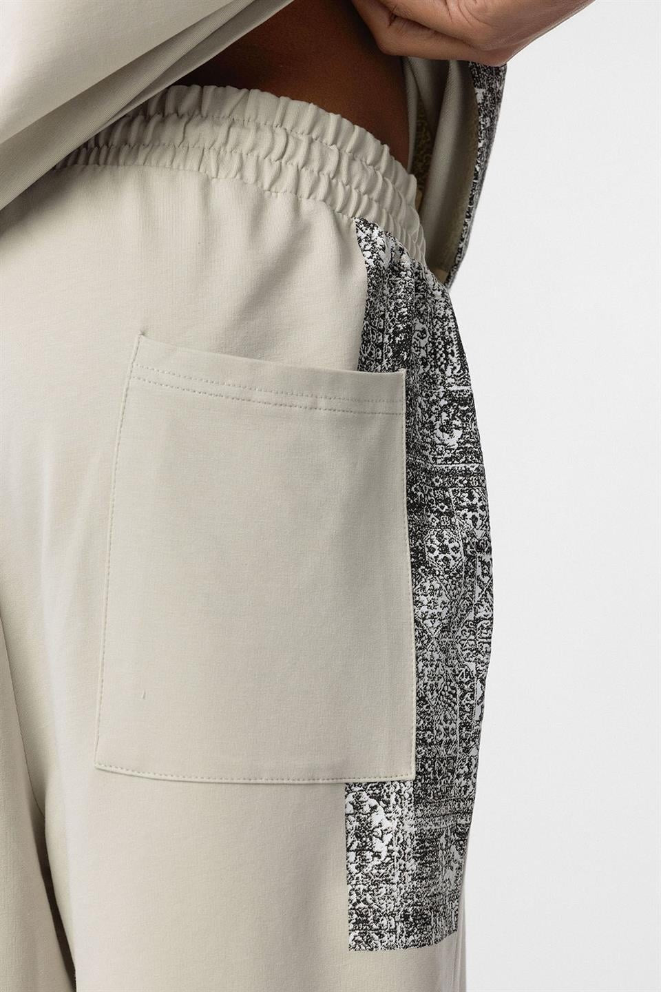 Oversized Sweatsuit Set with Ethnic Patterns