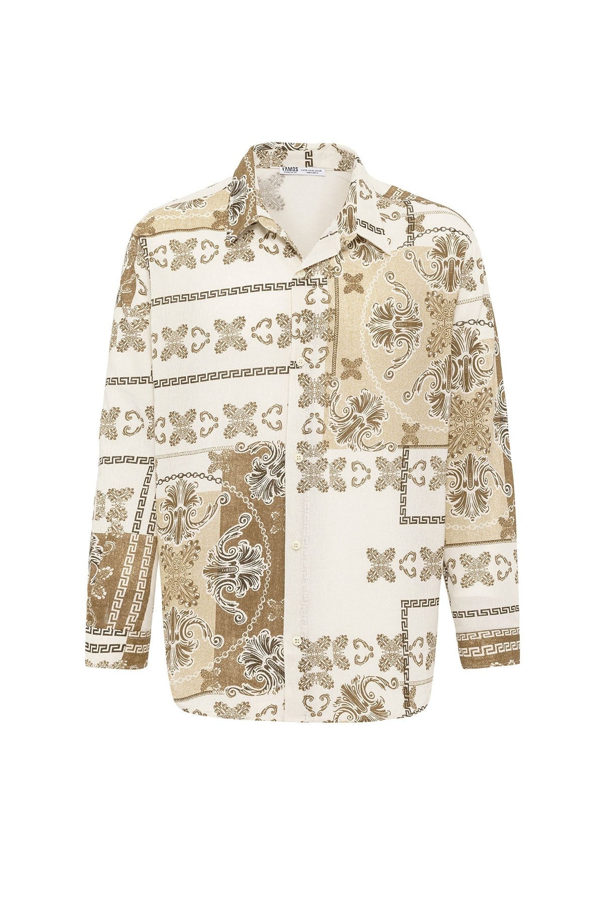 Oversized Shirt with Ethnic Patterns