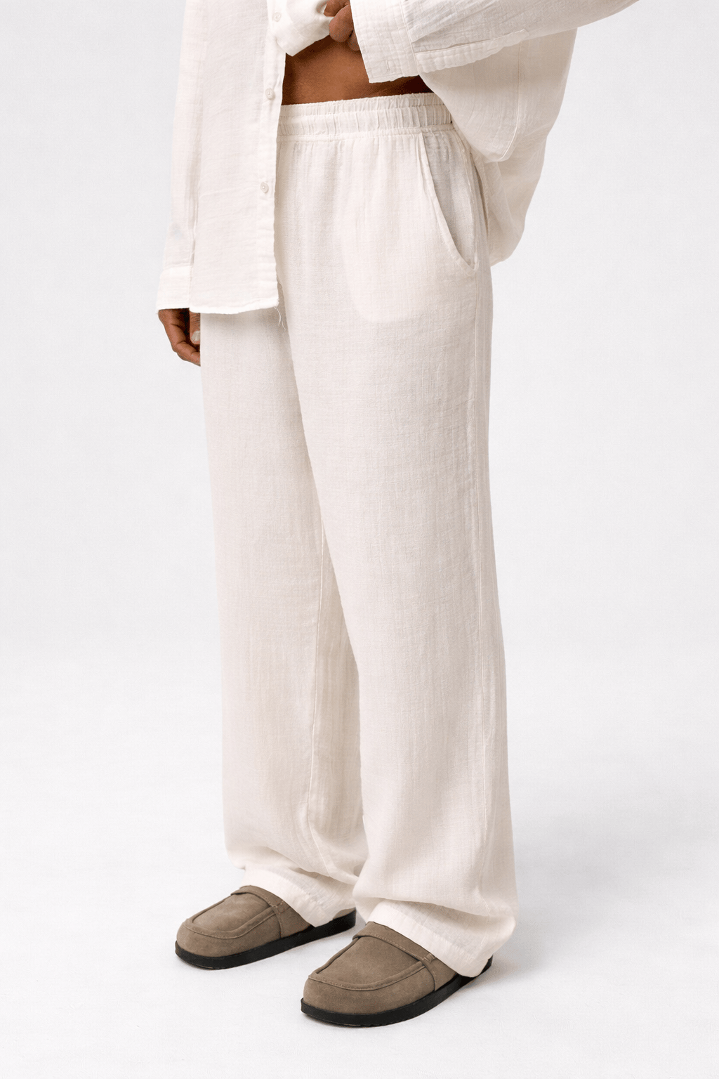 Baggy-Fit Muslin Linen Pants