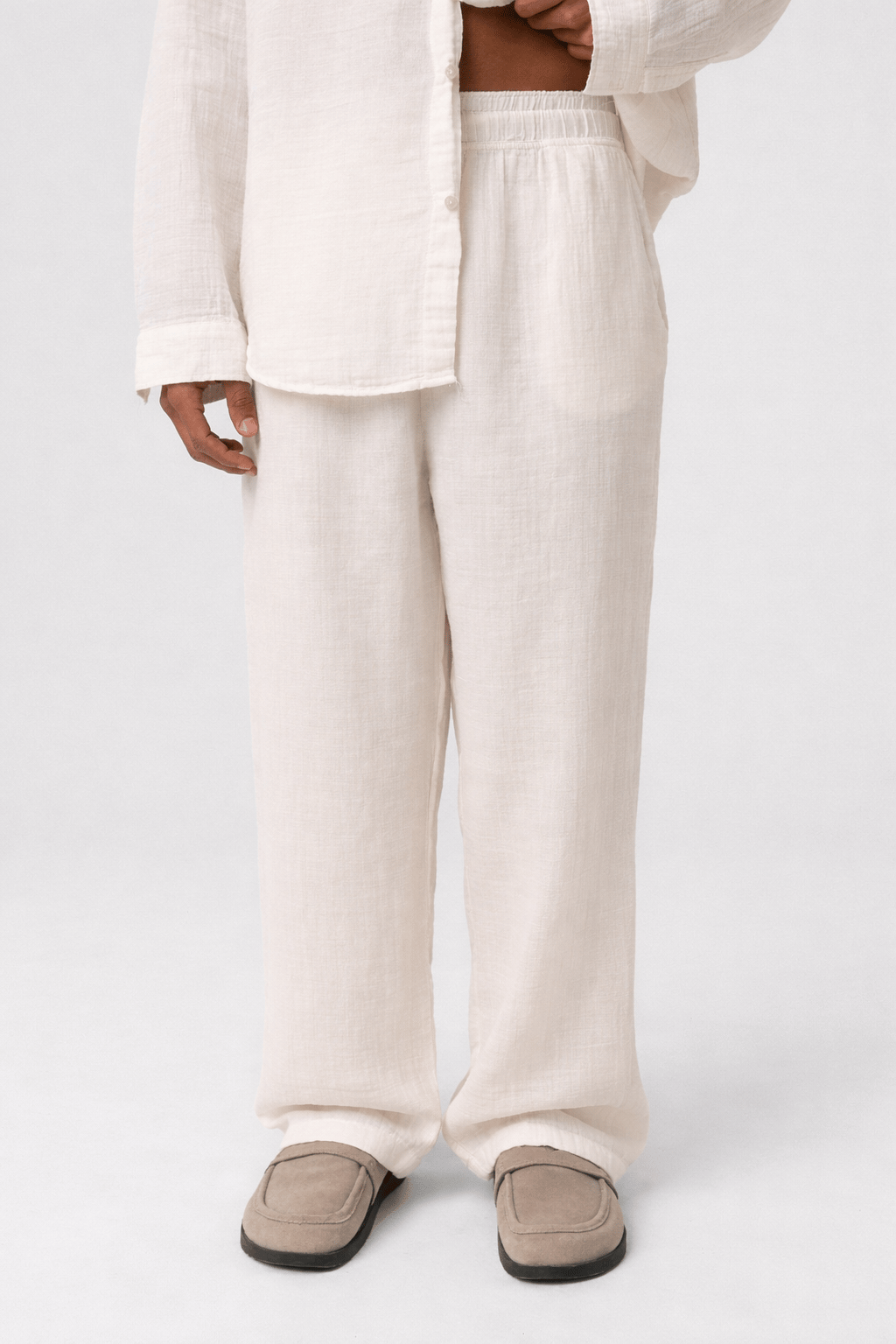 Baggy-Fit Muslin Linen Pants