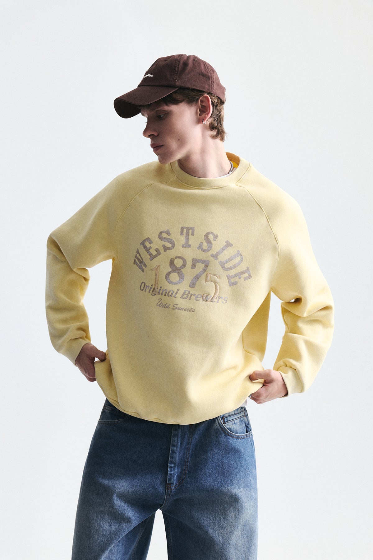 Oversized Printed Crew-Neck Sweatshirt