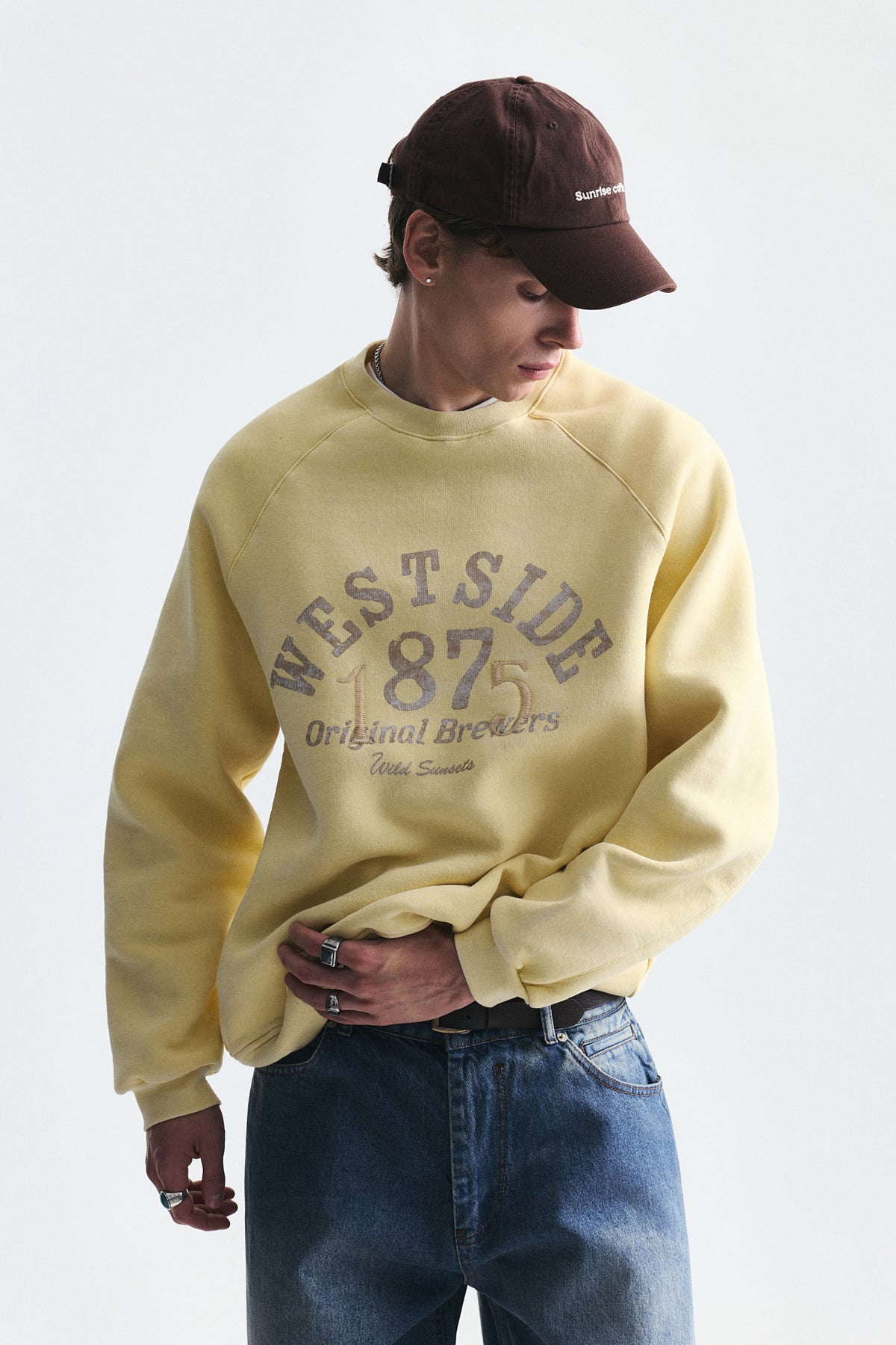 Oversized Printed Crew-Neck Sweatshirt