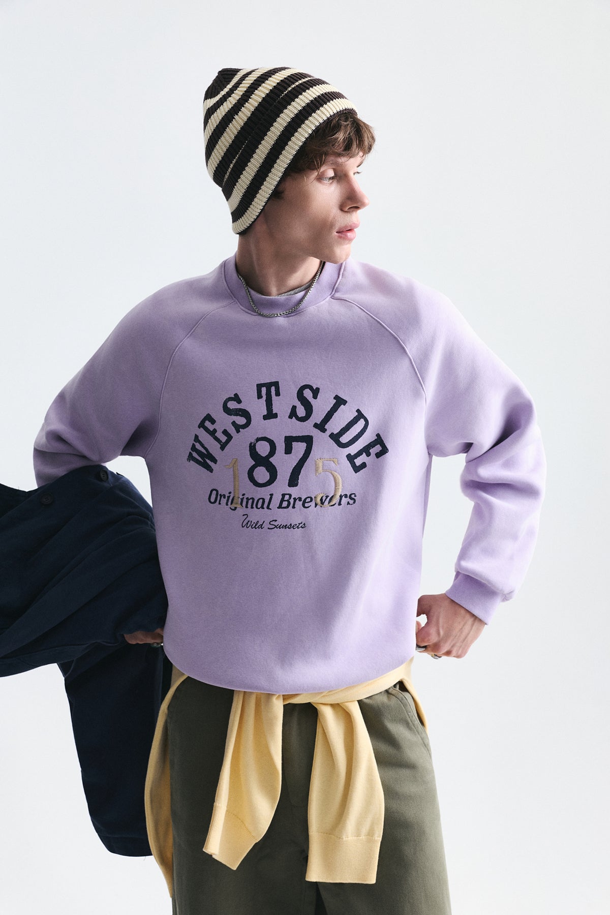 Oversized Printed Crew-Neck Sweatshirt
