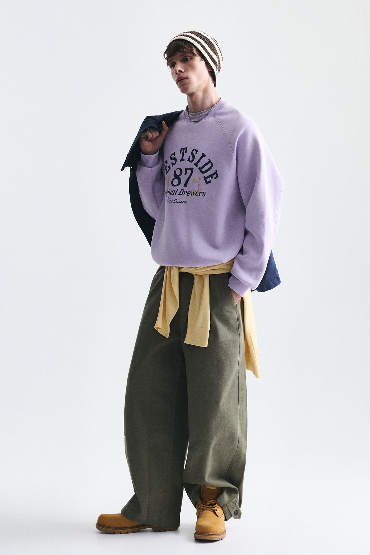 Oversized Printed Crew-Neck Sweatshirt