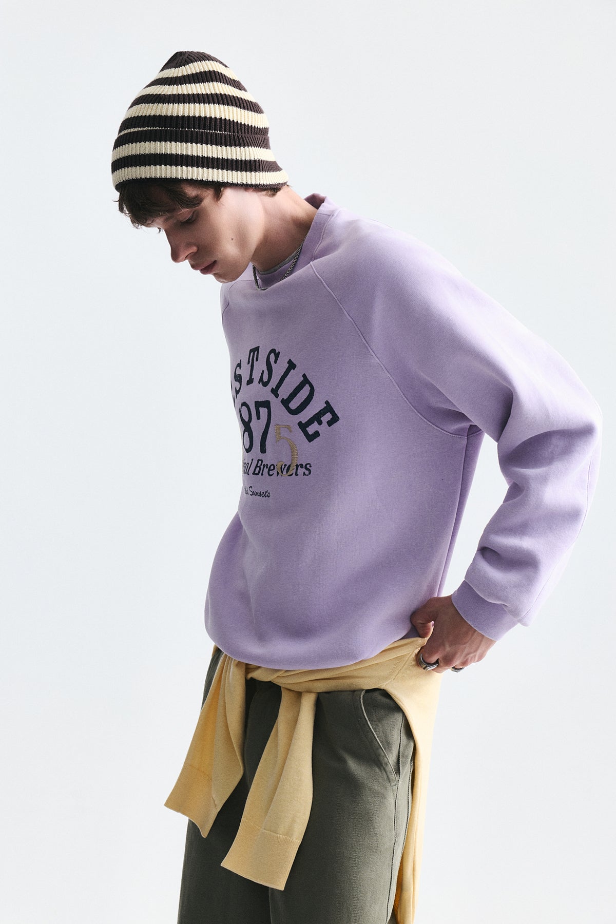 Oversized Printed Crew-Neck Sweatshirt