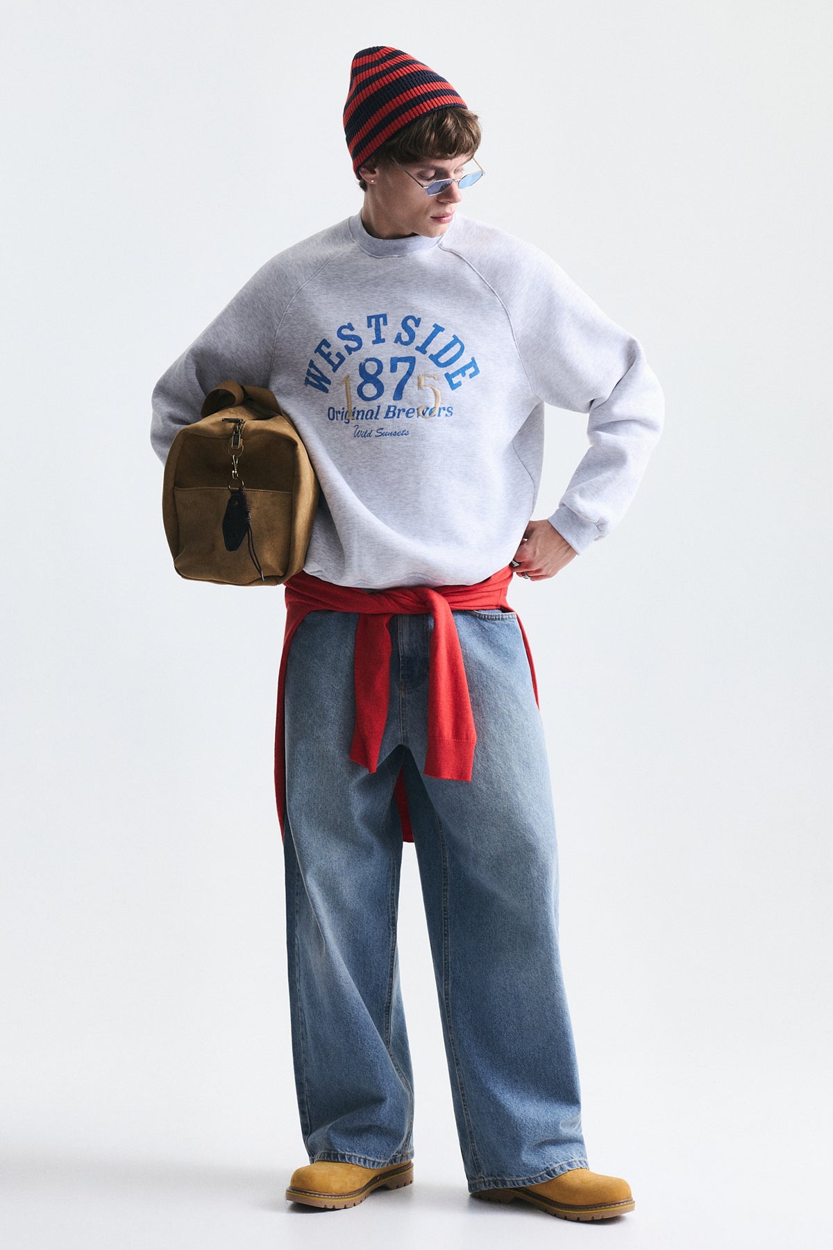 Oversized Printed Crew-Neck Sweatshirt