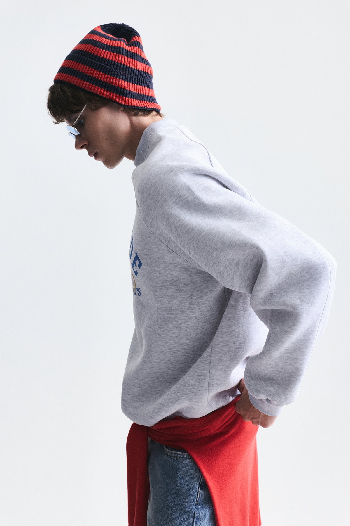 Oversized Printed Crew-Neck Sweatshirt