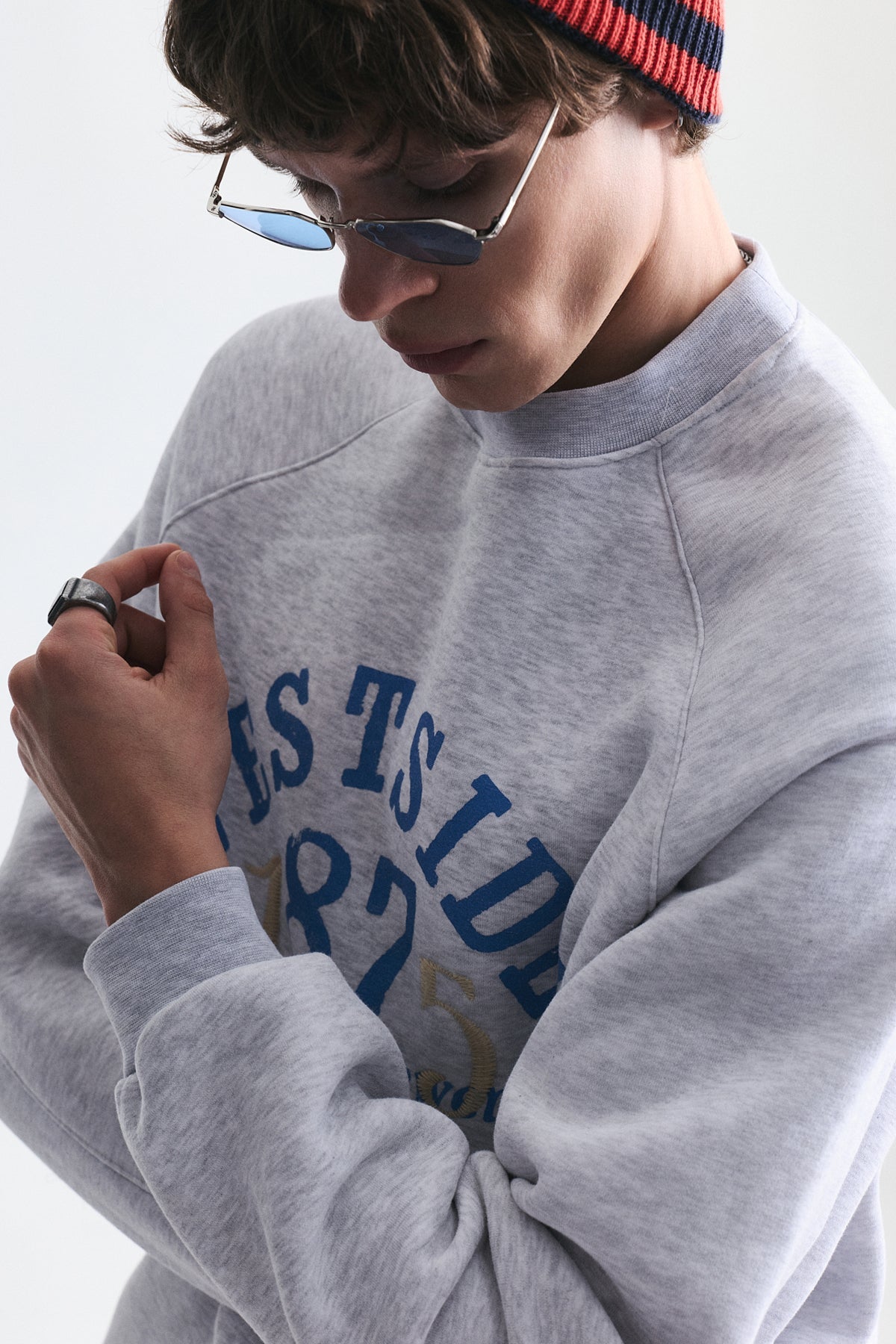 Oversized Printed Crew-Neck Sweatshirt