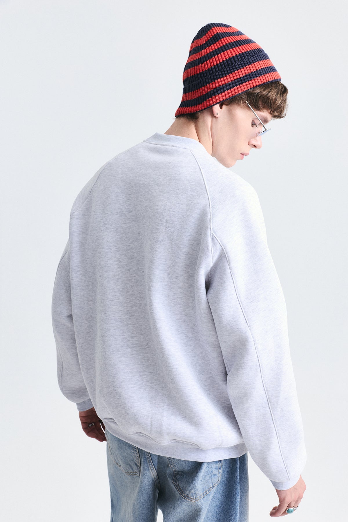 Oversized Printed Crew-Neck Sweatshirt
