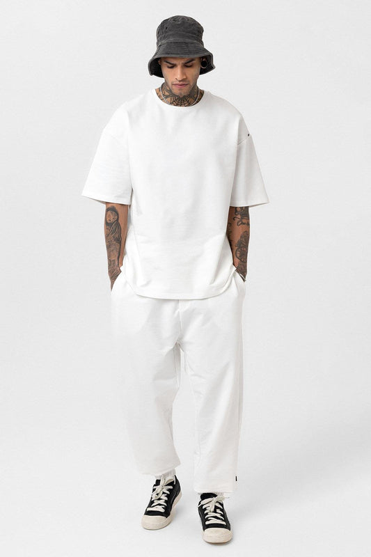 Basic Oversized Sweatsuit Set with Elastic Cuffs