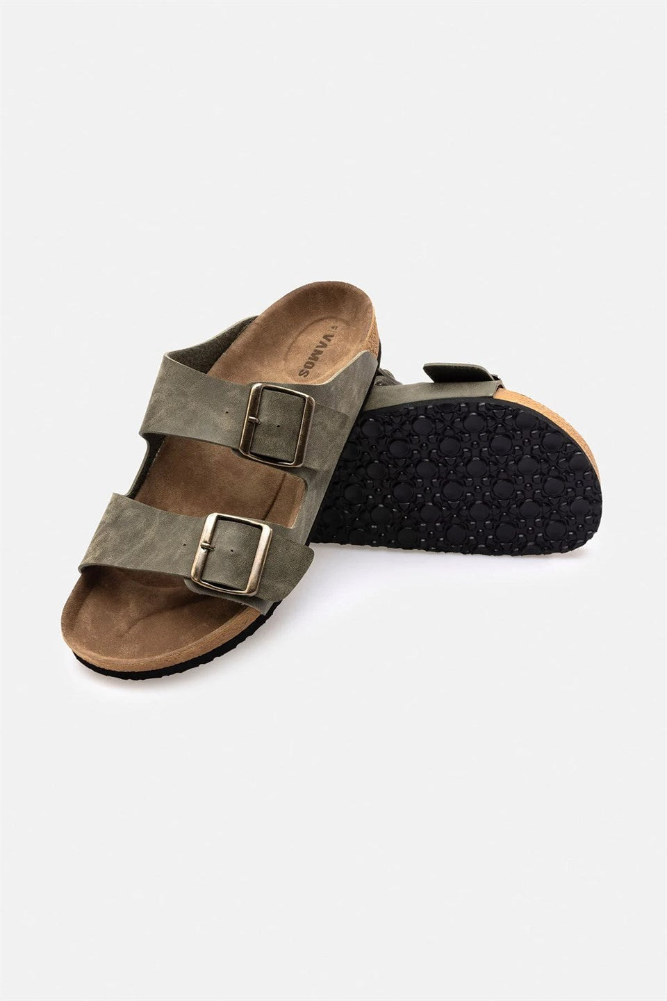 Polyester-Based Synthetic Slippers with Double Buckles